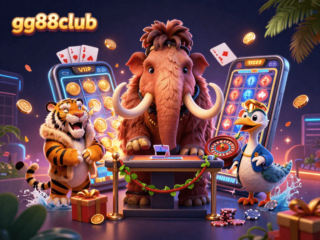 Engage with vibrant gg88club casino ambiance featuring dynamic characters and thrilling game elements.