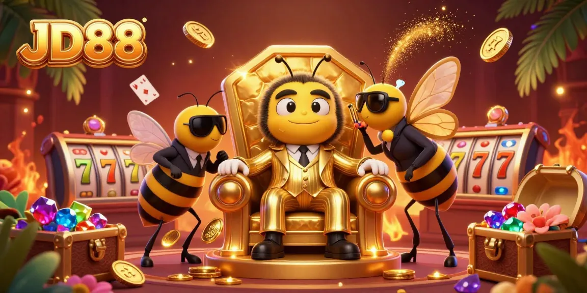 Engage in the vibrant casino scene of JD88 with cartoon-style mobs and dazzling symbols.