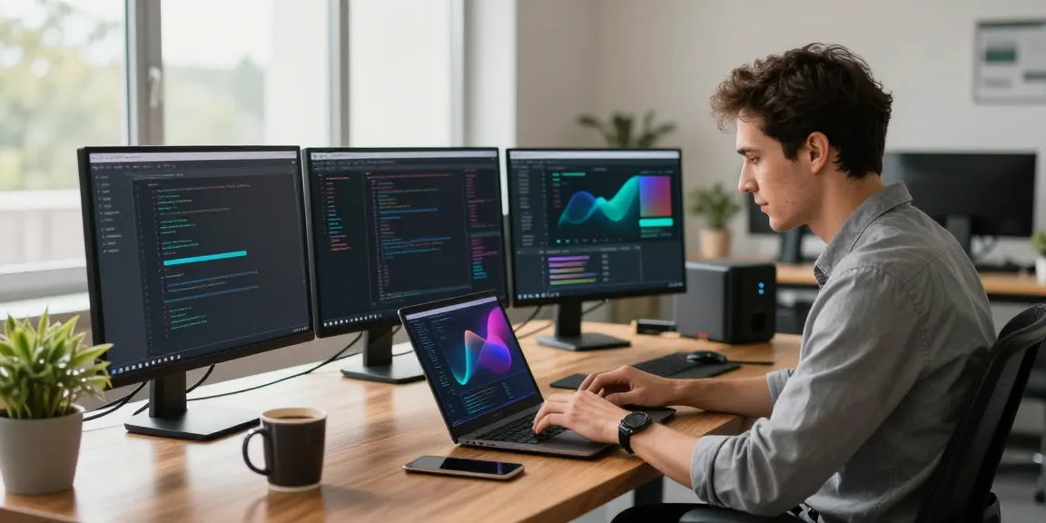 Developer utilizing instant indexing tools in a modern tech workspace