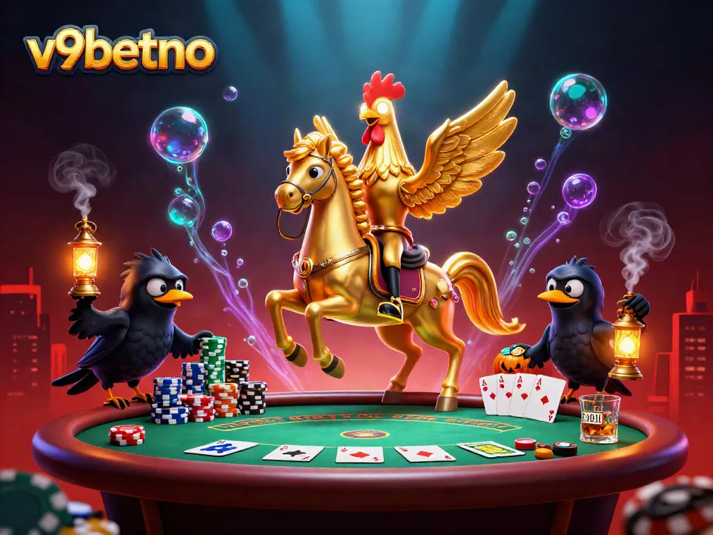 Experience thrilling gaming at v9betno with vibrant casino action in a mystical setting.
