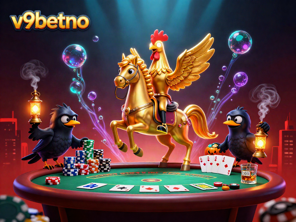 Experience thrilling gaming at v9betno with vibrant casino action in a mystical setting.