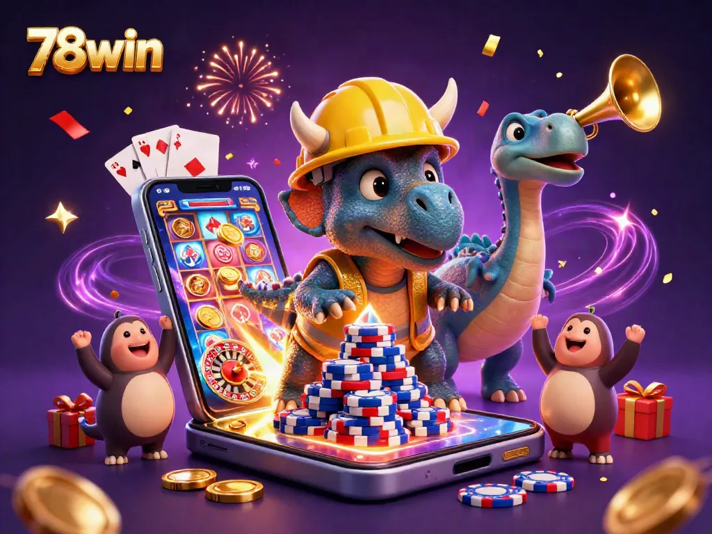 Engage with the exhilarating world of 78win, featuring dynamic casino elements and colorful character action.