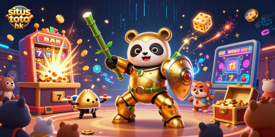 Experience thrilling action with situs toto hk as a golden panda battles for jackpots under flashy lights.