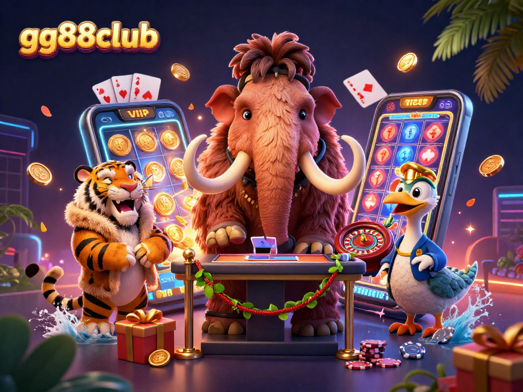 Engage with vibrant gg88club casino ambiance featuring dynamic characters and thrilling game elements.