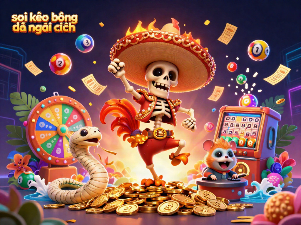 Spectacular victory scene showcasing soi kèo bóng đá mới nhất with lively characters celebrating among vibrant gaming elements.
