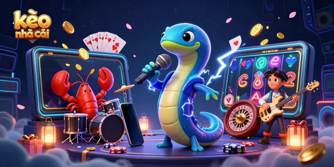 Engage in kèo nhà cái excitement with a vibrant underwater casino scene filled with animated characters and games.