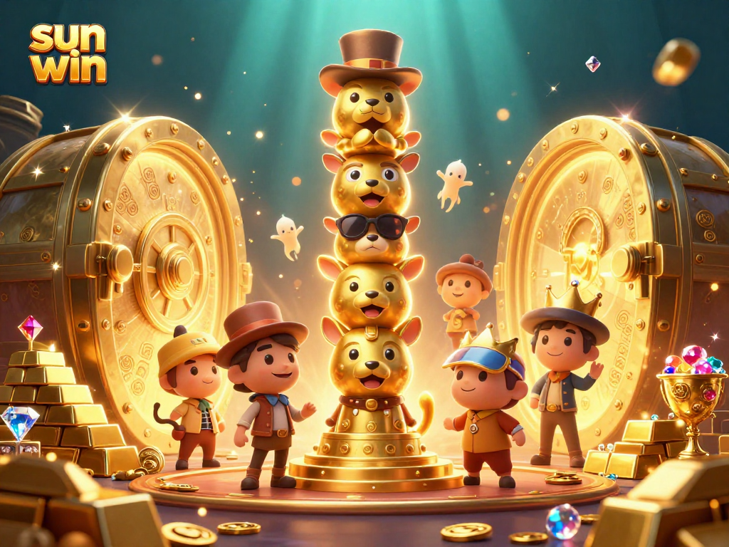 Join the fun at sun win with vibrant 3D casino illustrations showcasing exciting jackpots!