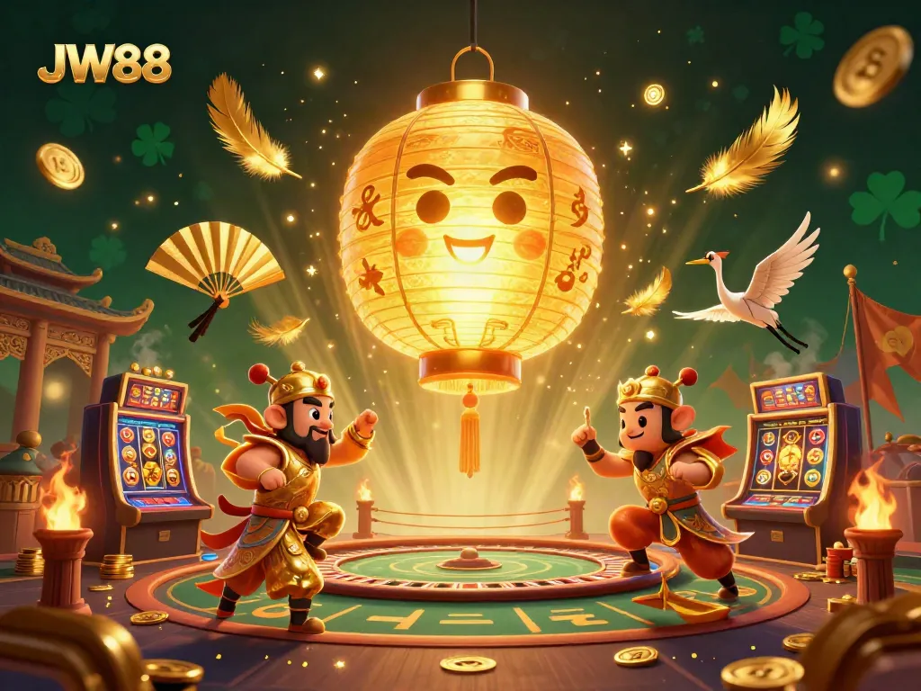Engage in thrilling gaming adventures at JW88 with vibrant 3D visuals of exciting casino elements.