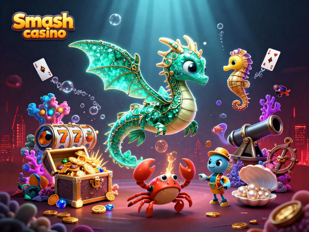 Experience thrilling action at Smash casino with vibrant underwater treasures and animated casino elements.