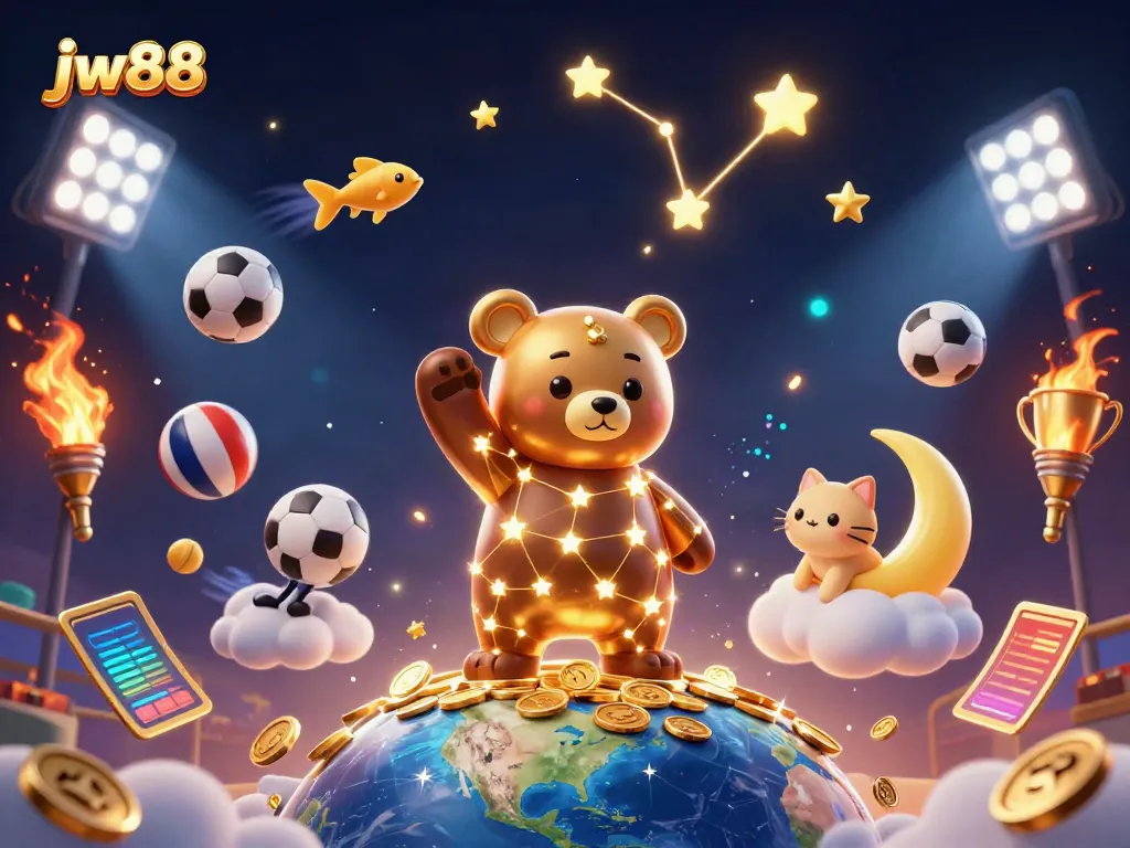 Engage with jw88 and seize winnings in this dynamic 3D casino illustration.