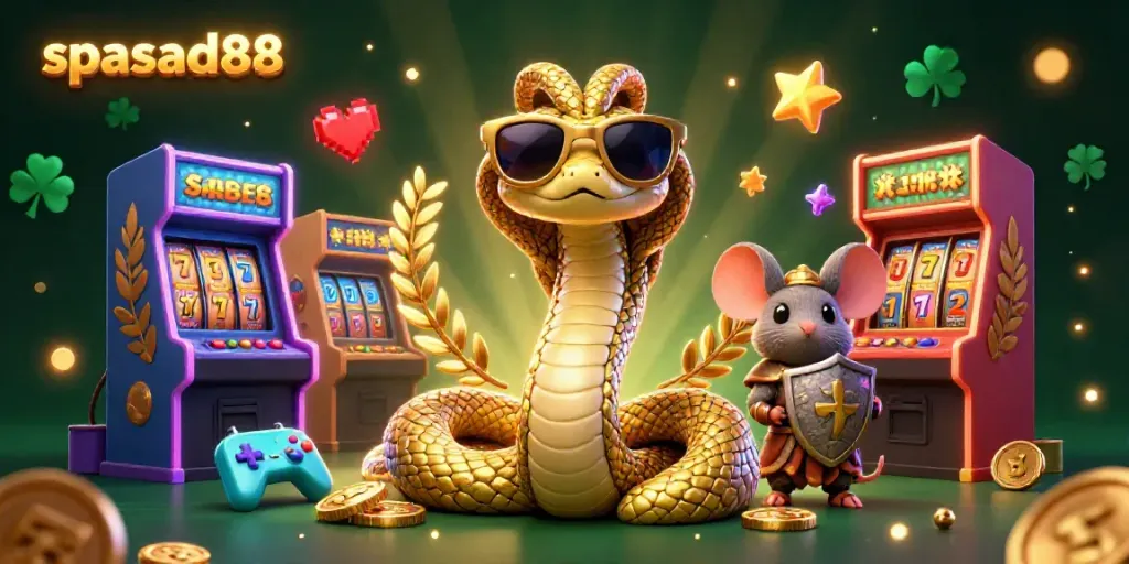 Engage with the vibrant 3D scene of Medusa and a warrior mouse at spasad88, capturing the excitement of the casino gaming world.