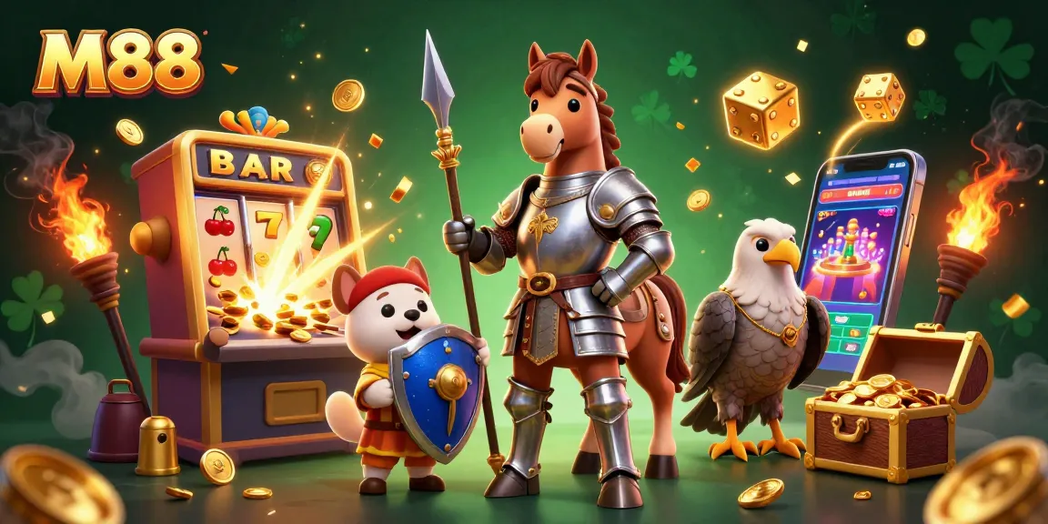 Experience an exhilarating M88 gaming adventure with vibrant scenes and jackpot excitement!