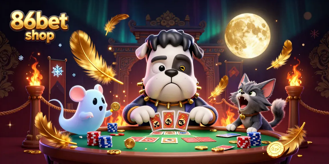 Experience thrilling games at 86bet shop with a unique casino atmosphere featuring vivid characters.