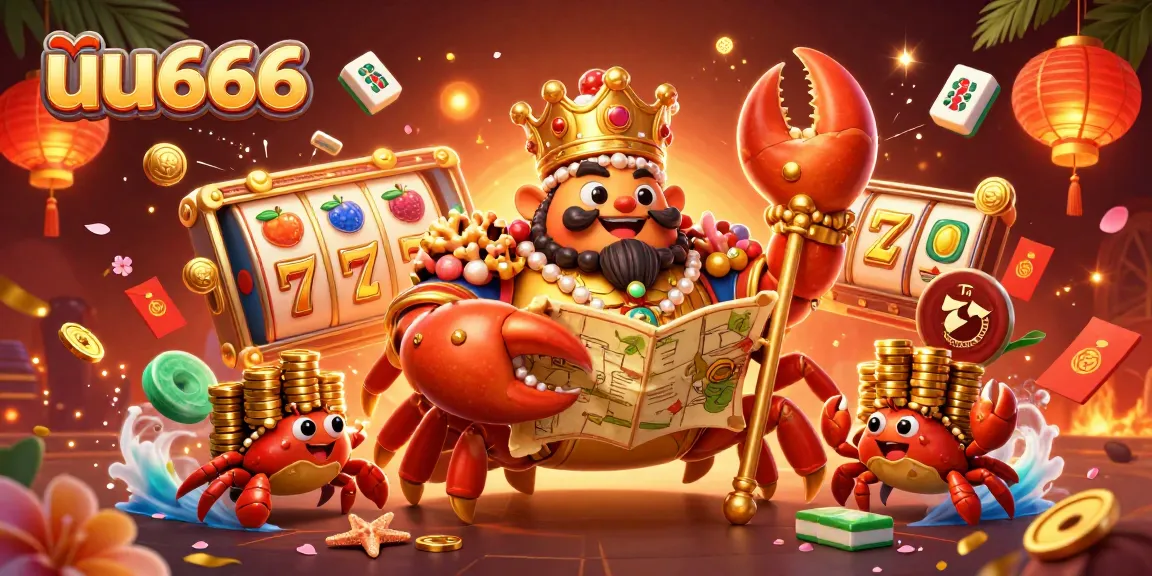 Experience thrilling gameplay with uu666 featuring a golden crab emperor amidst vibrant casino elements.