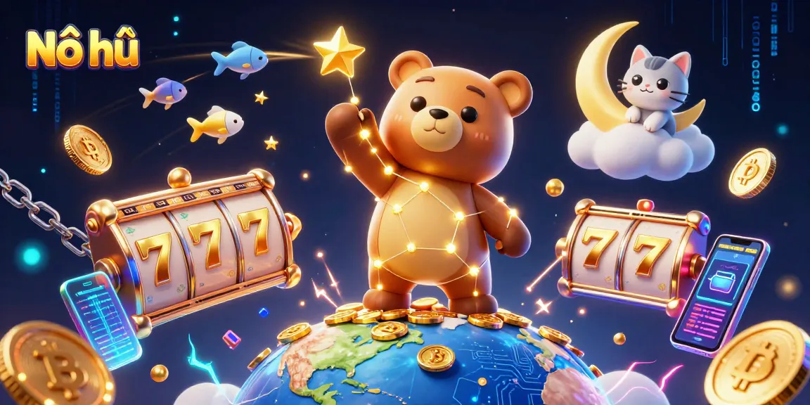 Engage with Nổ hũ and enjoy a vibrant world of slot jackpots, coins, and whimsical characters