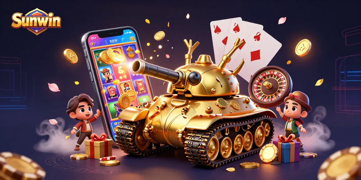 Sunwin players spin slot reels in a vibrant 3D casino scene full of action and excitement.