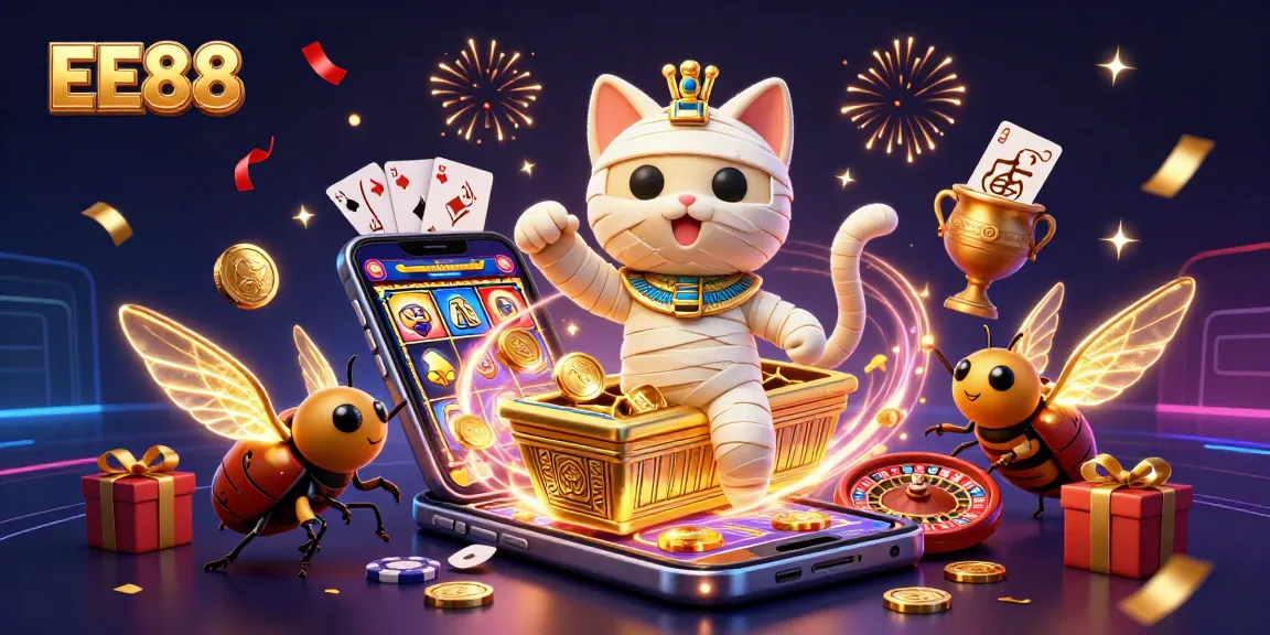 Experience thrilling games at EE88 with a vibrant scene of carnival fun, slots and luck!