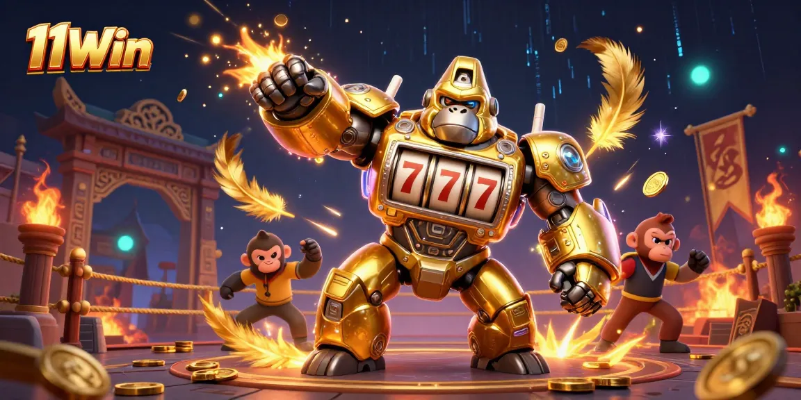 Experience thrilling gameplay at 11Win with a vibrant mech casino scene featuring dynamic action elements.