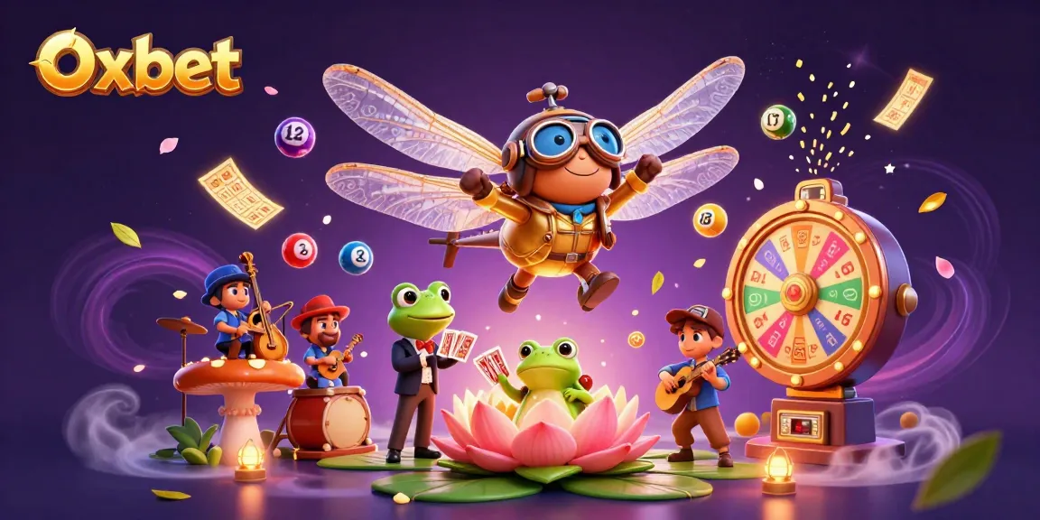 Experience thrilling Oxbet gaming with lively characters in a dynamic casino scene.