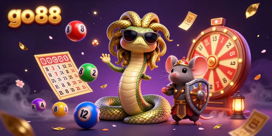 Join go 88's thrilling casino adventure with colorful lottery elements and lively characters.