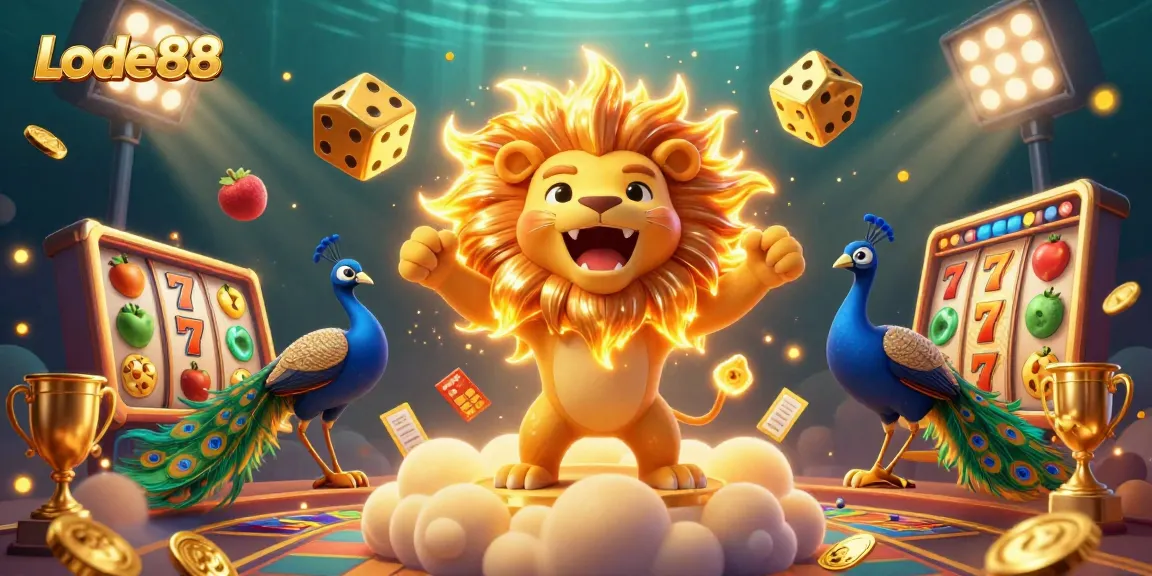 Lode88 captivates players with dynamic casino-themed 3D rendering filled with vibrant elements and thrilling energy