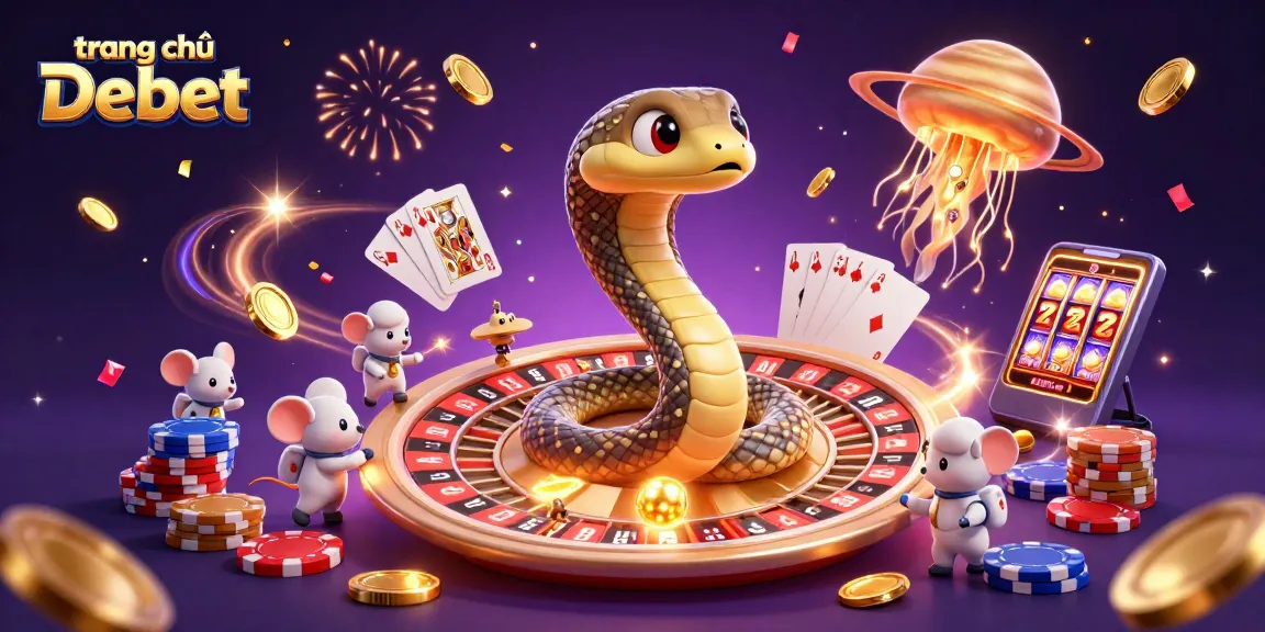 Engage with the vibrant universe of trang chủ Debet as astronaut mice place bets on a cosmic roulette scene.