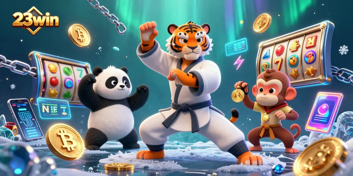 Engage with 23win's lively casino scene featuring characters and dynamic gaming elements for a thrilling experience.