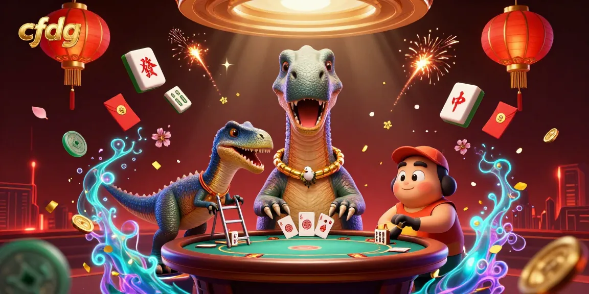 cfdg brings excitement as brontosaurus oversees poker chaos in a lively 3D casino scene