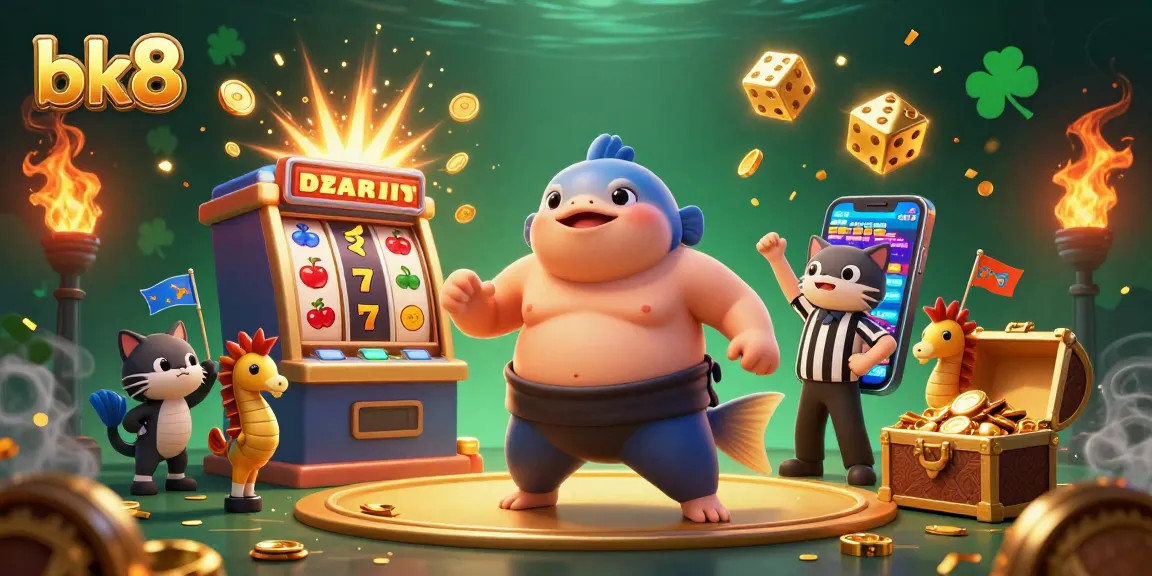 Experience thrilling gameplay at bk8 with a vibrant underwater casino scene featuring a fugu, catfish, and seahorses.